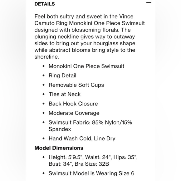 ☀️🏝️VINCE CAMUTO Monokini, 6 - Picture 8 of 8